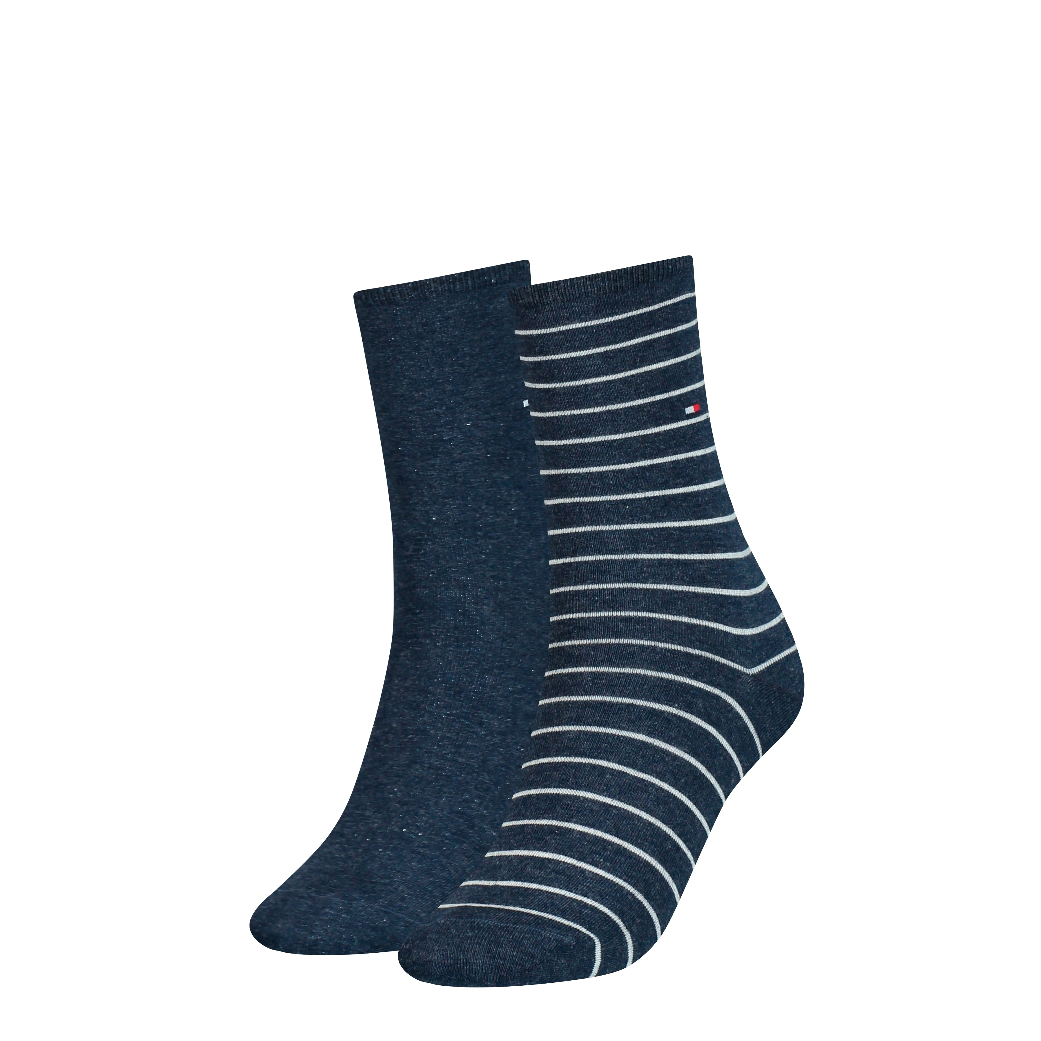 Tommy Hilfiger Crew Socks: Navy Striped 2-Pack - Effortless Style & Comfort!